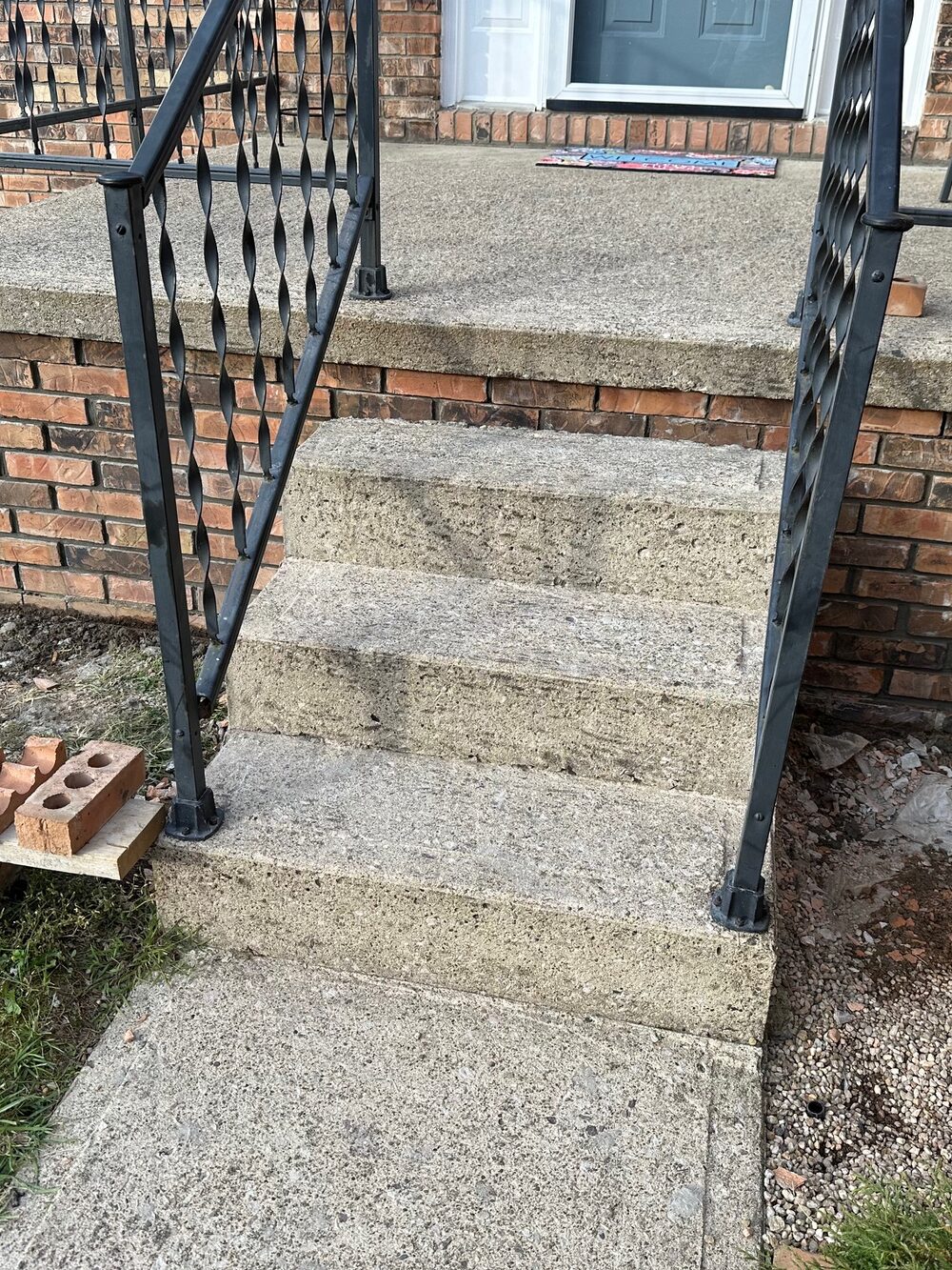 Completed front steps and walkway