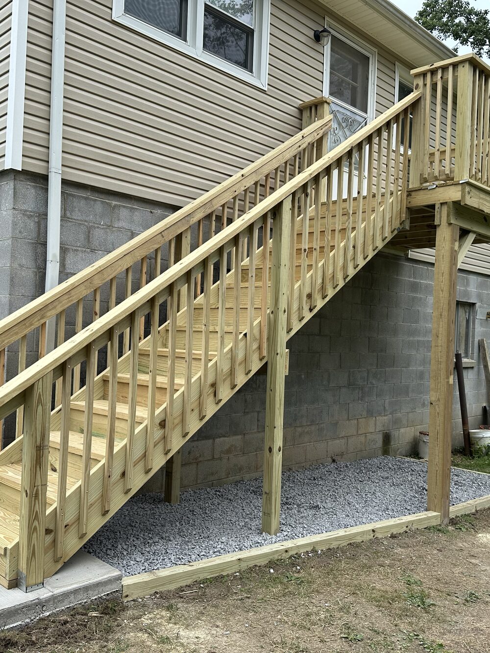 Completed raised deck and stairs