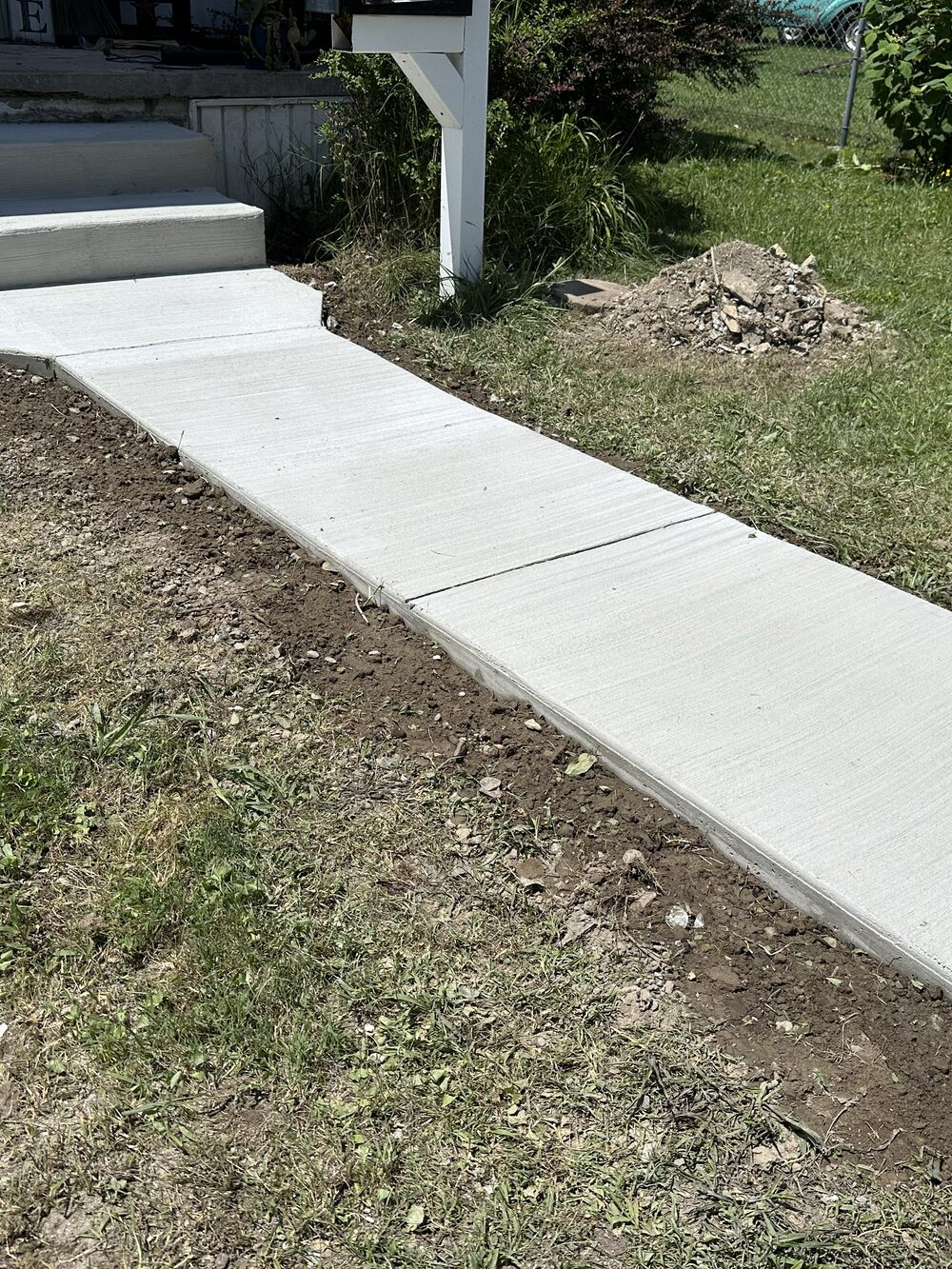 Completed concrete walkway